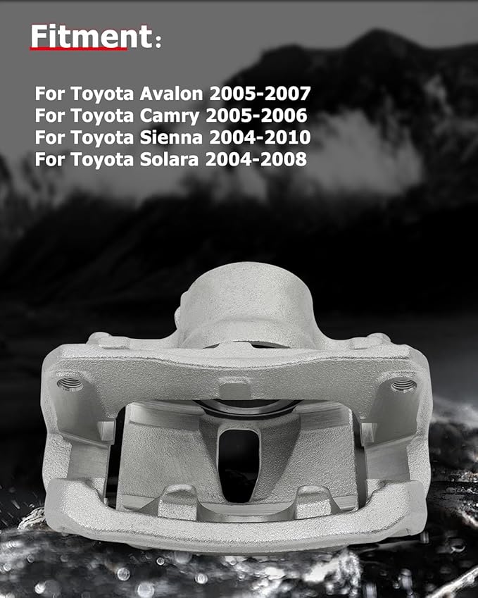 cciyu Front Left Brake Caliper Assembly w/Bracket 19B2714 2005-2007 For Toyota For Avalon,2005-2006 For Toyota For Camry,2004-2010 For Toyota For Sienna,2004-2008 For Toyota For Solara
