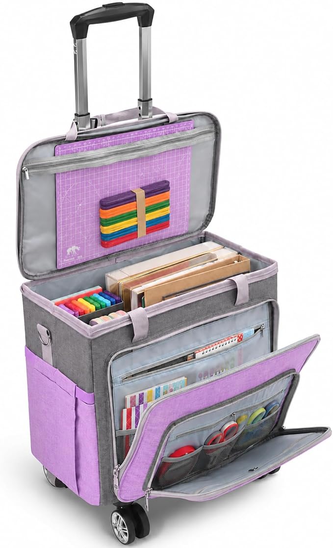 Rolling Teacher Bag With Wheels, Tote Organizer With Detachable Trolley by FINESUN