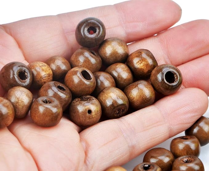 AD Beads Wood Spacer Loose Wooden Craft Beads Big Hole Beads Assorted - Image 4