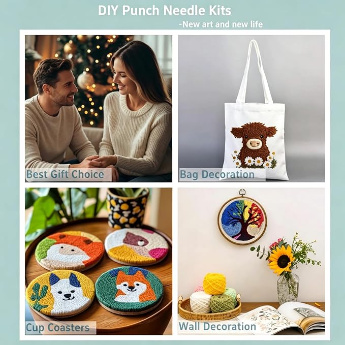 DIY Punch Needle Kits Goose and Flower Garland Easy - Image 5