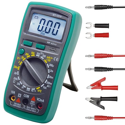 Sumnacon 4 in 1 Banana Plug Alligator Clip Pure Copper Fork Test Lead, 6.6 Ft Multimeter Flexible Test Lead Wire Cable with Protective Jack Copper Clamps for Electrical Testing 1000V/15A