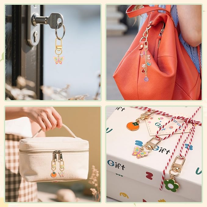 AUGSUN 189Pcs Keychain Making Kit Assorted DIY Keychain Craft | Colorful Key - Image 7