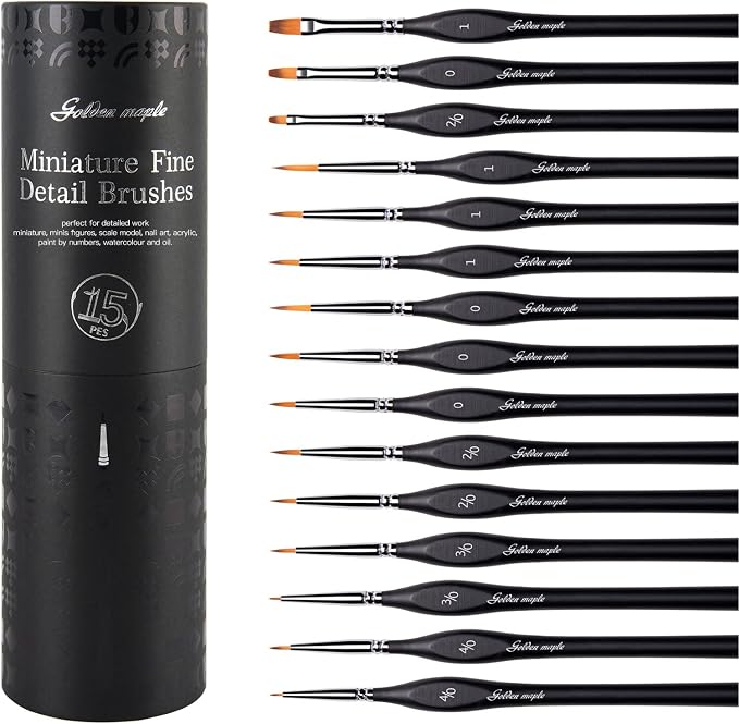 Golden Maple Miniature Paint Brushes, Fine Detailing by goldenmaple