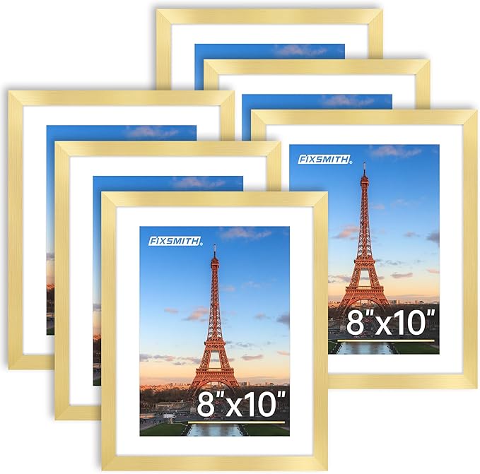 FIXSMITH 8x10 Picture Frame Bulk-6 Pack, Wall & Tabletop Picture Frames by FIXSMITH