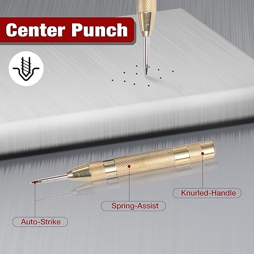 Step Drill Bits, 6PCS (50 Sizes) HSS Step Unibit Drill Bit Set with Automatic Center Punch, Double Cut Blades High-Speed Steel with Aluminum Case, Multi-Hole Stepped Up Bits for DIY Lovers