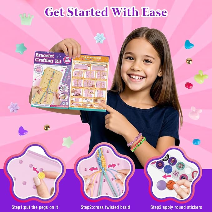 TingingYuli Friendship Bracelet Making Kit, 3-Layer Storage Box, Gift 6-12 | - Image 4
