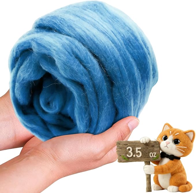 Wool Roving-3.5oz Needle Felting Wool, Soft Multi-Color Wool Fiber, Perfect by VKEDA