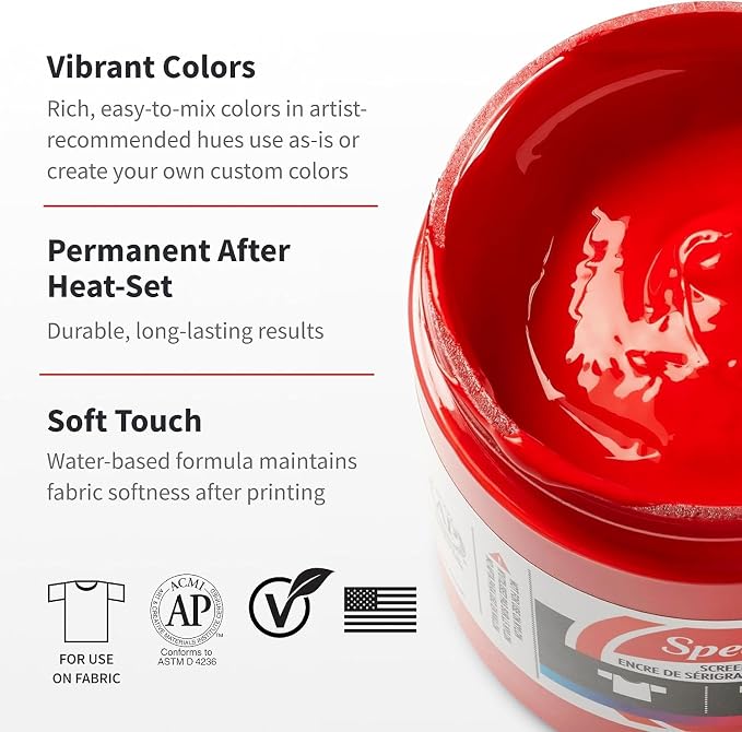 Speedball Fabric Screen Printing Ink Starter Set, 4 Fl Oz - Image 2