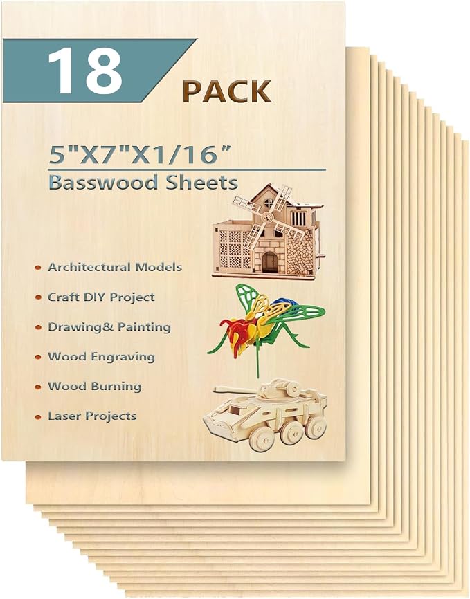18 Pack Selected Basswood Sheets by twinsfox
