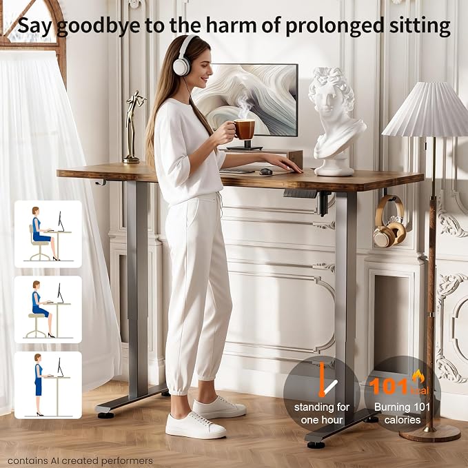 Veken 55 Inch Large Electric Standing Desk, Gaming Table, Suit students - Image 7