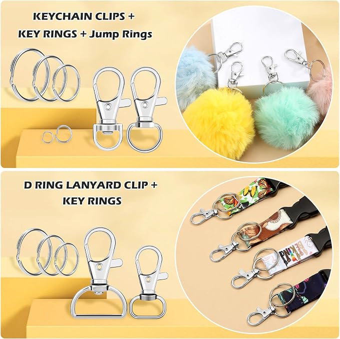 PAXCOO 300PCS Keychain Making Kit, Keychain Craft Supplies Including Key Chain - Image 3