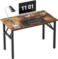 Need Small Folding Computer Desk, 39.4 Inch Writing Table, Rustic Brown | by Need