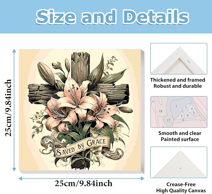 hkejoi Cross Paint by Numbers Kit - Image 3