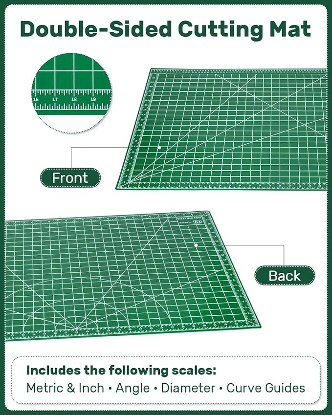 Self Healing Cutting Mat, Large Double-Sided Rotary Cutting Mat - Image 2