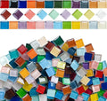 LITMIND 1.1LB Multi-Color Mix Crystal Glass Mosaic Tiles – 0.6 Inch Square by LITMIND