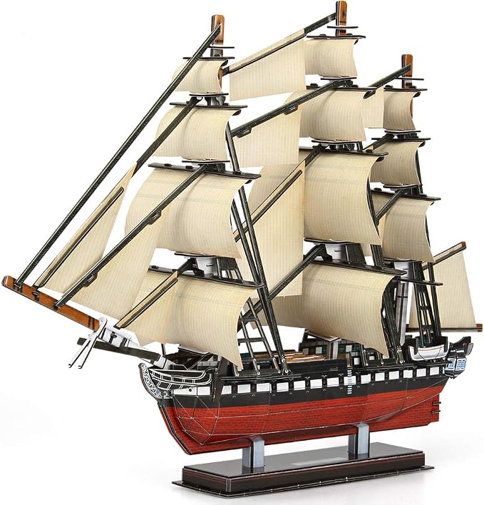 CubicFun 3D Ship Puzzles for USS Constitution Sailing Boat Models for Adults by CubicFun
