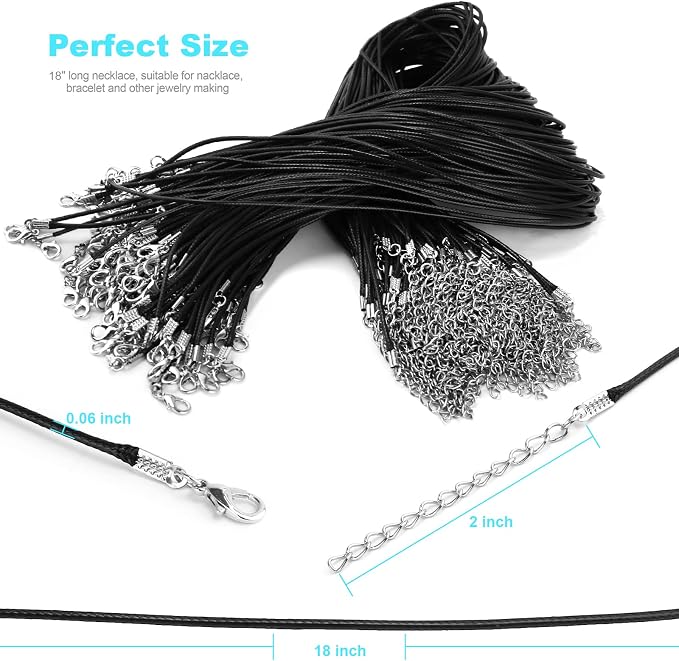 100Pcs Premium Leather Necklace Chains Bracelet Cord - Image 3