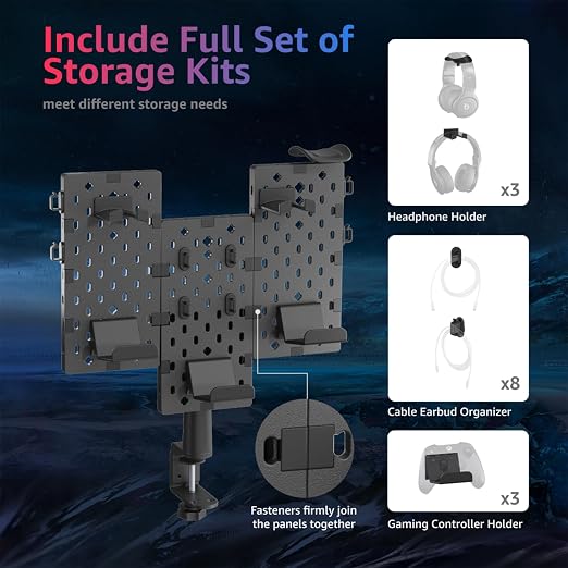 PEGZONE Headphone and Controller Holder, Rotating Gaming Accessories Organizer - Image 4