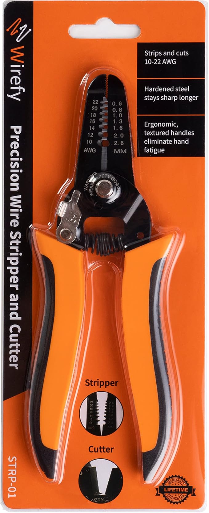Wirefy Wire Stripper and Cutter - Wire Stripping Tool for Solid and Stranded Wires 22-10 AWG
