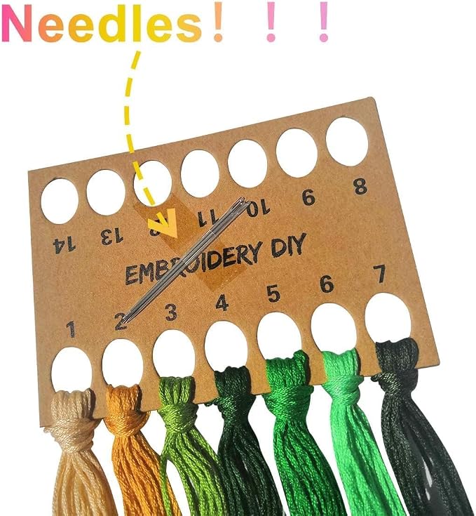 Santune 3 Sets Embroidery Kit for Beginners Needlepoint Cross Stitch Kits for - Image 9