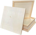 Wood Art Panels 12x12 Unfinished Wooden Canvas Panels 6-Pack Wood Frame by Cregugua