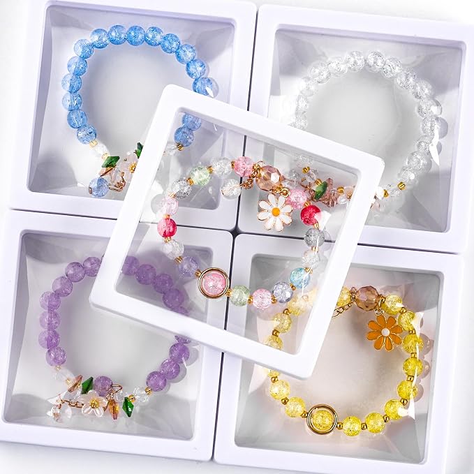 XSEINO About 1200PCS 6mm Glass Beads Bracelet Making Kit, 24 Assorted Black and - Image 6
