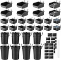 64 Pieces Pegboard Bins Pegboard Cups with Hooks and Loops Peg Hooks Assortment Organizer Accessory for Organizing Accessories Tools Storage Office Workshop Garage Workbench (Black)