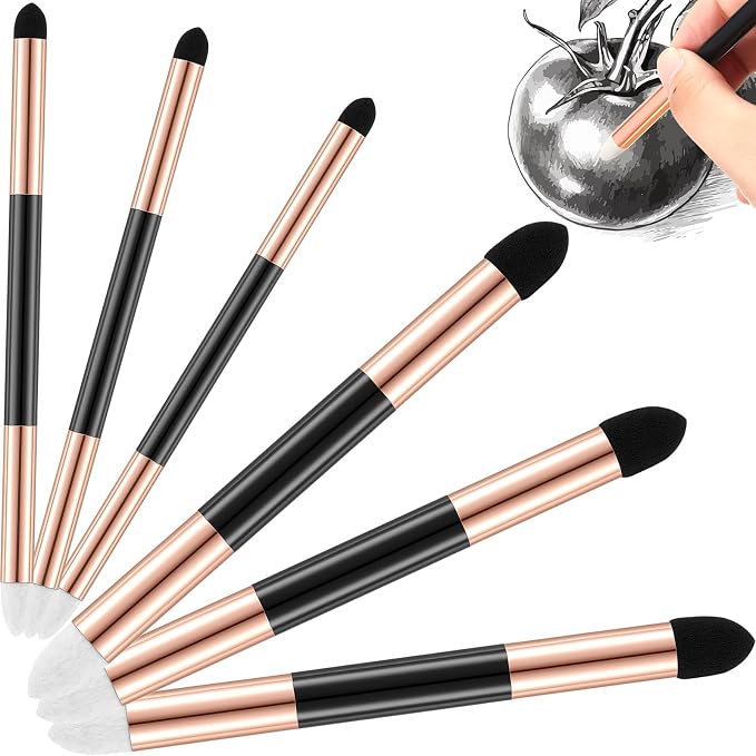 Kosiz 6 Pcs Blending Sponge Pen Double Headed Rub and Buff Washable Sketch by Kosiz