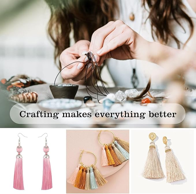 100 Pcs Silver Mini Tassels 13cm/5 Inch - Image 3