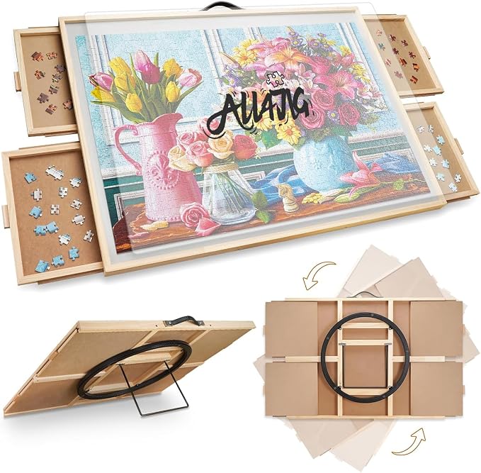 ALL4JIG 1500 Pieces 2-in-1 Tilting & Rotating Puzzle Board, 34.25" x 25.20" by ALL4JIG