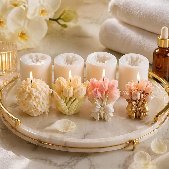 4PCS 3D Flower Bouquet Silicone Molds - Image 4