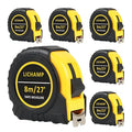 Lichamp 27FT/8M SAE and Metric Tape Measure 6 Pack, Retractable and Easy Read Measuring Tape Bulk Set, Min 1/8 inch Fraction and 1mm Scale