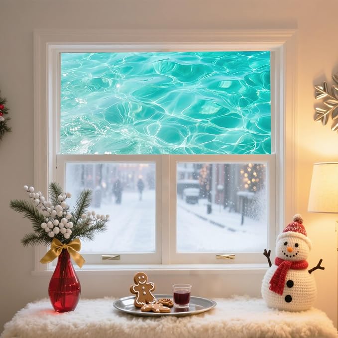 IVN Privacy Window Film Decorative Clear Water Ripples, Static Cling Window Film - Image 2
