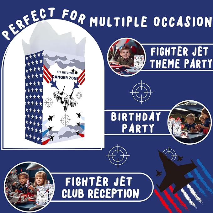Fighter Jet Party Favor Bags – 24 Pcs Jet Fighter Style Gift Bags - Image 4