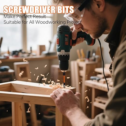 Countersink Drill Bit Set, 15PCS M2 Cobalt HSS Woodworking Tool Set, Adjustable Depth Tapered Drill Bit Set with 4 Wood Plug Cutters & 1/4" Hex Shank, Counter Sink Drill Bit for Wood with Storage Box