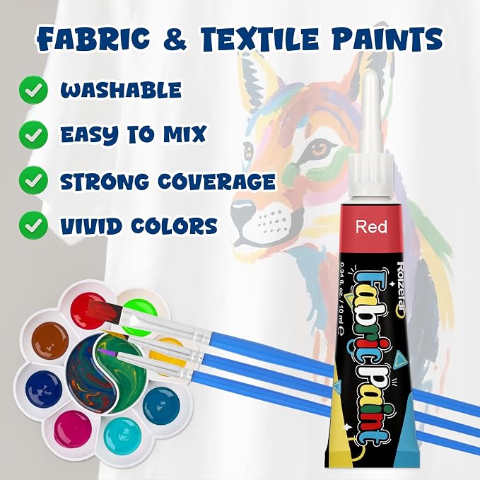 Roizefar Fabric Paint Set, 48 Colors - Image 3