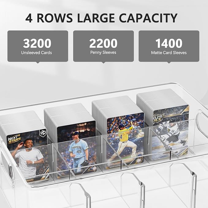 Trading Card Storage Box – Clear Large Card Organizer Holds 6400 Cards - Image 2