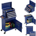 5-Drawer Rolling Tool Chest,Garage Storage Tool Box with Wheels,Lockable and Detachable Tool Cabinet,Heavy Duty Metal Tool Cart with Wheels for Garage,Warehouse,Workshop (Blue)