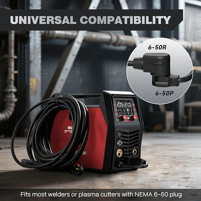 ARCCAPTAIN 30Amp 40ft Welder Extension Cord 10 AWG [UL Listed], 250V NEMA 6-50 Heat-Resistant Welding Cord 3 Prong for MIG/TIG/MMA Welder, Plasma Cutter