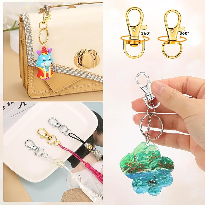 PAXCOO Keychain Making Kit, Keychain Craft Supplies Including Key Chain Hooks - Image 7