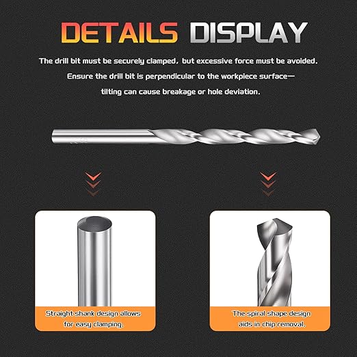 Drill Bit, 4.5mm Cutting Diameter, 4241 HSS 118° Cutting Angle Uncoated Bright Versatile Jobber Bits - (Applications: for Drilling Plastic Wood Soft Metal), 5-Pieces