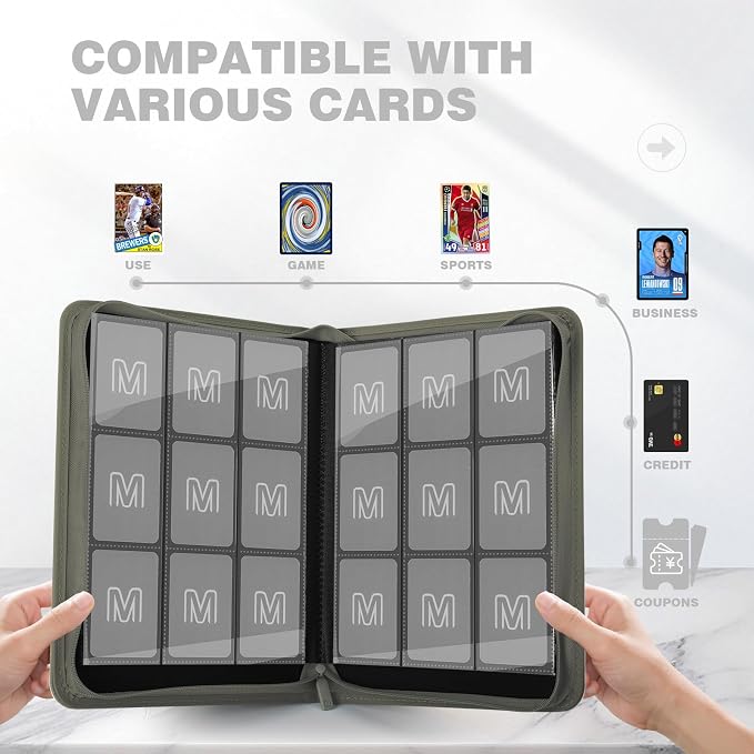 Trading Card Binder with 9 Side Loading Pocket Card Album Hold Up to 540 Cards - Image 2