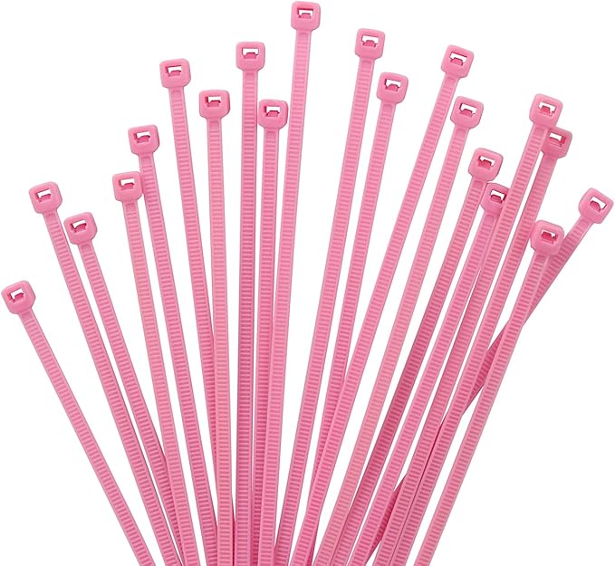 XINGO 1000 PCS 6 inch Cable Zip Ties, 18lb Strength, Small Tie Wraps Self-Locking Nylon Zip Ties for Indoor and Outdoor Use (Pink)