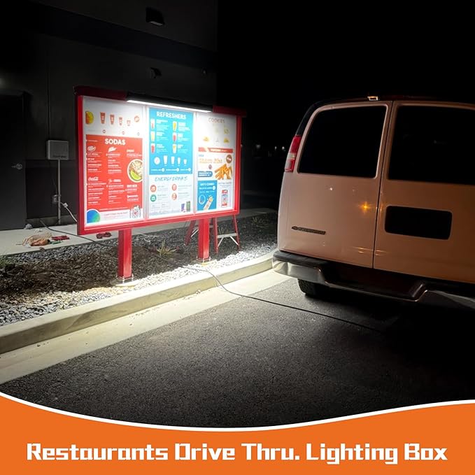 108W Super Bright LED Wall Washer Light Bar, 5700K Crystal White, 100-277VAC, Heavy Duty LED Bar for Lighting Box, Batting Cages, Horse Stalls, Commercial Billboards, Outdoor Waterproof IP65