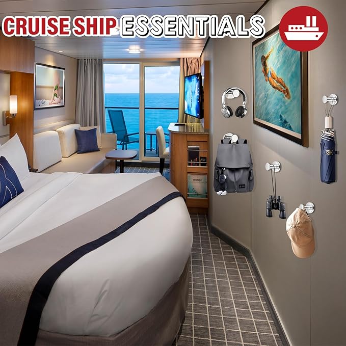Cruise Essentials - 150Lb Heavy Duty Magnetic Hooks for Cabins, Garage & Grill - 4Pcs