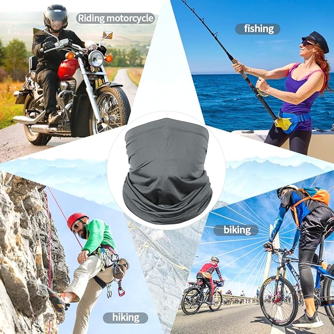 Achiou Cooling Neck Gaiter Face Cover Scarf, UV Protection Mask for Men and Women,Soft Windproof, Hiking Cycling Running