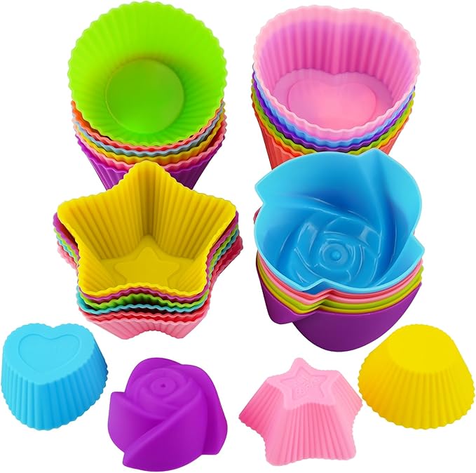 Silicone Cupcake Liners for Baking, Flowers Shape for Kids by LetGo