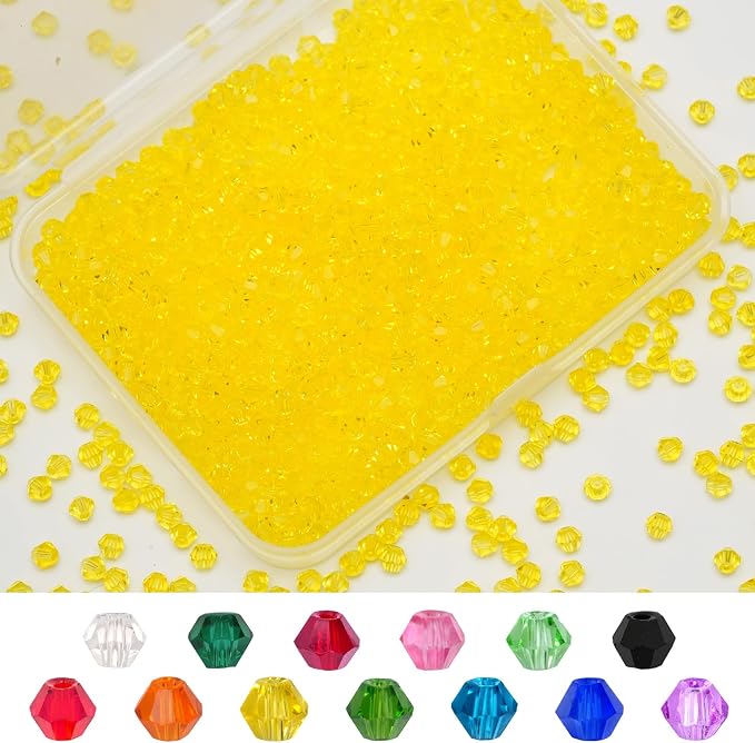 1000PCS Bicone Crystal Beads 4mm Glass Faceted Spacer Beads Bulk - Image 7