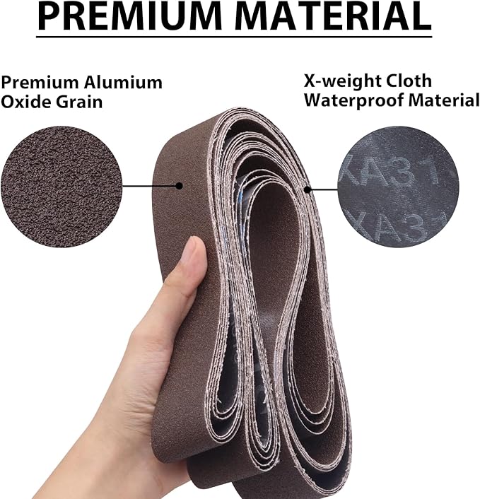 2 x 72 2x72 Inch Sanding Belts,2 x 72 Grinding Belts 120 Grit, Aluminum Oxide Knife Sharpening Sanding Belt for Metal, 6 Pack(2x72in,120 Grit)