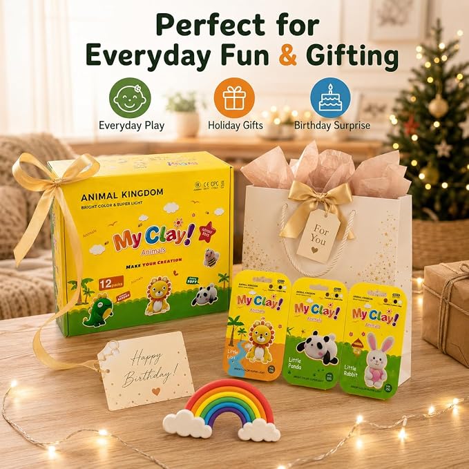 Air Dry Clay Kit, 12 Animals Kingdom Modeling Clay - Image 10